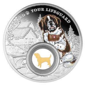Cameroon / Silver Ounce 2021 St Bernard Dog - reverse photo