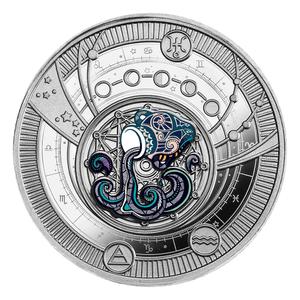 Cameroon / Silver Ten Grams 2025 Zodiac - Aquarius - reverse photo