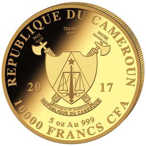 Cameroon / Gold Five Ounces 2017 Big Five - Leopard - obverse photo