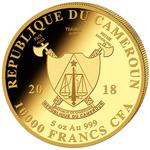 Gold Five Ounces 2018 Big Five - Elephant: Photo Coin, Cameroon, Gold Five Ounces 2018 Big Five - Elephant / thumbnail