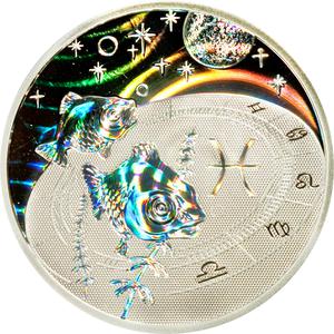 Cameroon / Silver Half Ounce 2010 Zodiac - Pisces - reverse photo