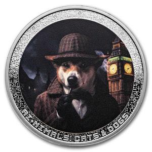 Cameroon / Silver Ounce 2025 AI·NIMALS - Dog Detective - reverse photo