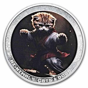 Cameroon / Silver Ounce 2025 AI·NIMALS - Cat Kung Fu - reverse photo