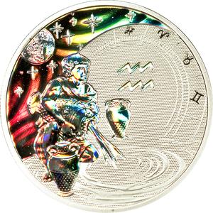 Cameroon / Silver Half Ounce 2010 Zodiac - Aquarius - reverse photo