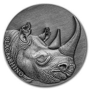 Cameroon / Silver Two Ounces 2023 Black Rhino - reverse photo