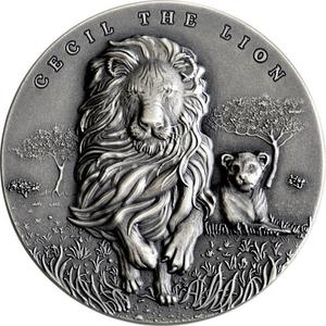 Cameroon / Two Ounces Silver 2018 Cecil The Lion - reverse photo