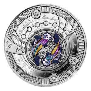 Cameroon / Silver Ten Grams 2025 Zodiac - Pisces - reverse photo