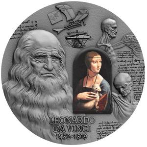 Cameroon / Silver Two Ounces 2019 Leonardo da Vinci - reverse photo