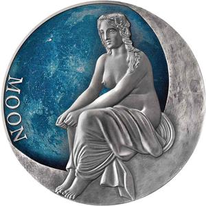 Cameroon / Silver Two Ounces 2022 Planets and Gods - Moon - reverse photo