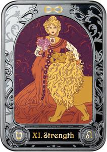 Cameroon / Silver Ounce 2021 Strength Tarot - reverse photo