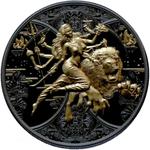 Cameroon / Silver Ounce 2024 Hindu Goddess - Durga / Gilded proof - reverse photo