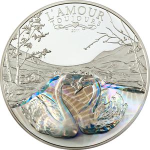 Cameroon / One Thousand Francs Silver 2011 Forever Love - reverse photo