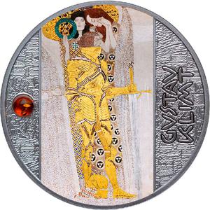 Cameroon / Five Hundred Francs Silver 2022 Gustav Klimt - The Knight - reverse photo