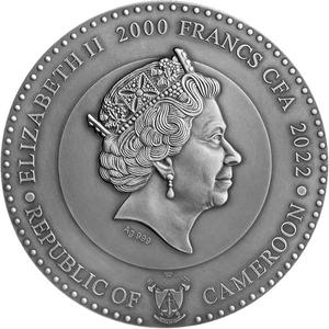 Cameroon / Silver Two Ounces 2022 Planets and Gods - Moon - obverse photo