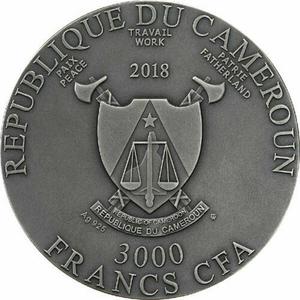 Cameroon / Silver Three Ounces 2018 Year of the Dog - obverse photo