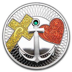 Cameroon / Silver Ten Grams 2022 Faith, Hope, Love - reverse photo