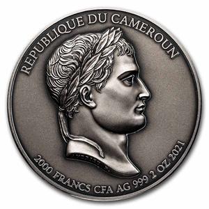 Cameroon / Silver Two Ounces 2021 Napoleon Bonaparte - reverse photo