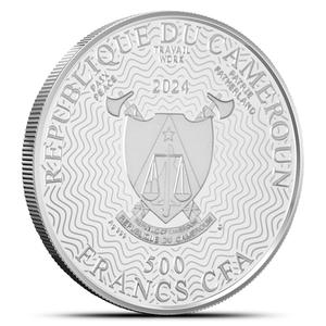 Cameroon / Five Hundred Francs Silver 2024 Parnassius Apollo Butterfly - obverse photo