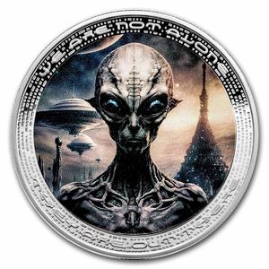 Cameroon / Silver Two Ounces 2025 Alien Face and Homeworld - reverse photo