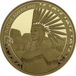 Gold Ounce 2024 Native Americans - Feathers: Photo 2024 Republic of Cameroon 1 oz Gold Coin - Native Americans - Feathers / thumbnail