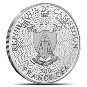 Cameroon / Five Hundred Francs Silver 2024 NGC 1097 Galaxy - obverse photo