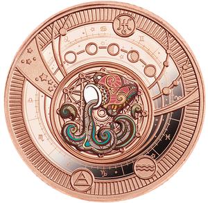 Cameroon / Silver Ten Grams 2021 Zodiac - Aquarius - reverse photo