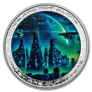 Cameroon / Silver Ounce 2025 Alien World and UFO - reverse photo