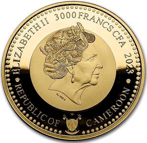 Cameroon / Gold Ounce 2023 World Famous Dogs - Labrador Retriever - obverse photo