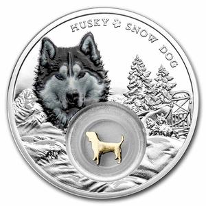 Cameroon / Silver Ounce 2021 Siberian Husky - reverse photo