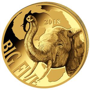 Cameroon / Gold Half Gram 2018 Big Five - Elephant - reverse photo