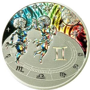Cameroon / Silver Half Ounce 2010 Zodiac - Gemini - reverse photo