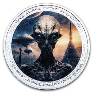 Cameroon / Silver Ounce 2025 Alien Face and Homeworld - reverse photo