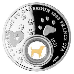 Cameroon / Silver Ounce 2021 St Bernard Dog - obverse photo