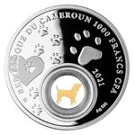 Silver Ounce 2021 St Bernard Dog: Photo Coin, Cameroon, Silver Ounce 2021 St Bernard Dog / thumbnail