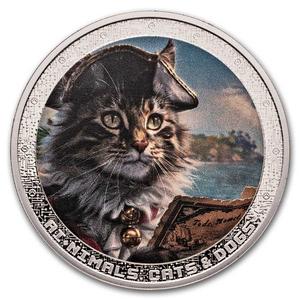 Cameroon / Silver Ounce 2025 AI·NIMALS - Cat Pirate - reverse photo
