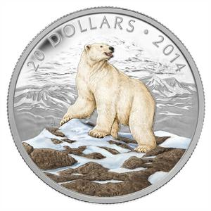 Canada / Silver Ounce 2014 Polar Bear - reverse photo