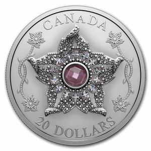 Canada / Silver Ounce 2025 Williamson Diamond Brooch - reverse photo