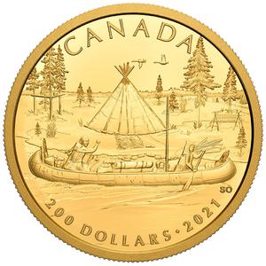 Canada / Two Hundred Dollars Gold 2021 The Fur Trade - reverse photo