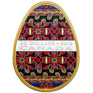 Canada / Silver Ounce 2018 Pysanka - reverse photo