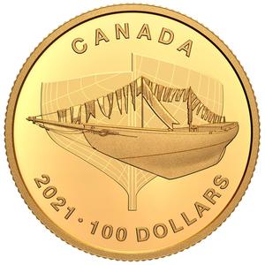 Canada / Gold Quarter Ounce 2021 Bluenose - reverse photo