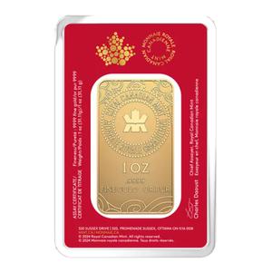 Canada / Gold Ounce Bar 2025 Year of the Snake - obverse photo