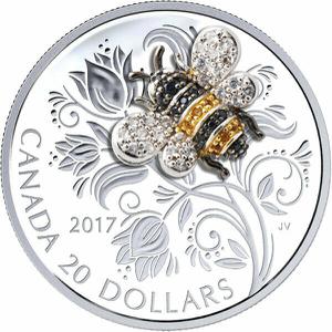 Canada / Silver Ounce 2017 Bejewelled Bee - reverse photo