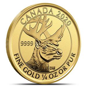 Canada / Gold Quarter Ounce 2022 Woodland Caribou - reverse photo