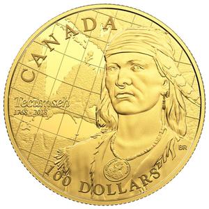 Canada / One Hundred Dollars Gold 2018 Tecumseh - reverse photo