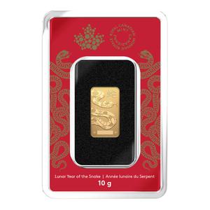 Canada / Gold Ten Grams Bar 2025 Year of the Snake - reverse photo