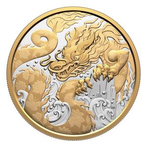 Canada / Silver Five Ounces 2025 Water Dragon - reverse photo