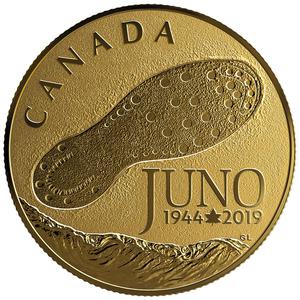 Canada / One Hundred Dollars Gold 2019 D-Day Juno Beach - reverse photo
