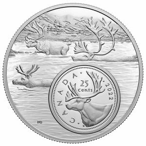 Canada / Silver Five Ounces 2022 The Caribou - reverse photo