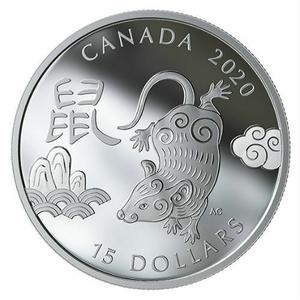 Canada / Silver Ounce 2020 Year of the Rat - reverse photo