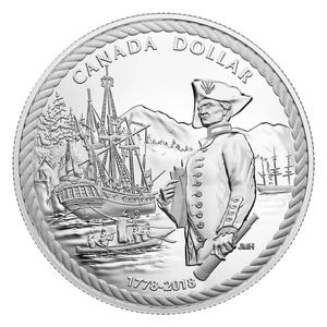 Canada / One Dollar Silver 2018 Captain Cook at Nootka Sound - reverse photo